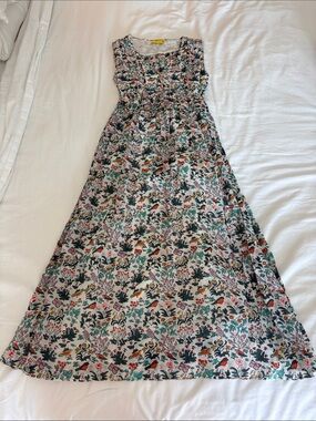 Roberta Roller Rabbit Floral Maxi Dress in Multi (green, teal, coral, black)